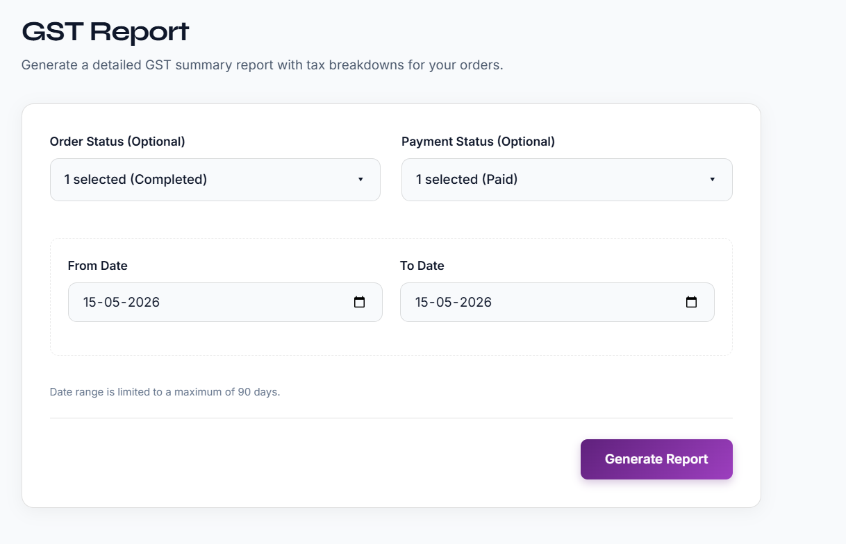 Reports screenshot