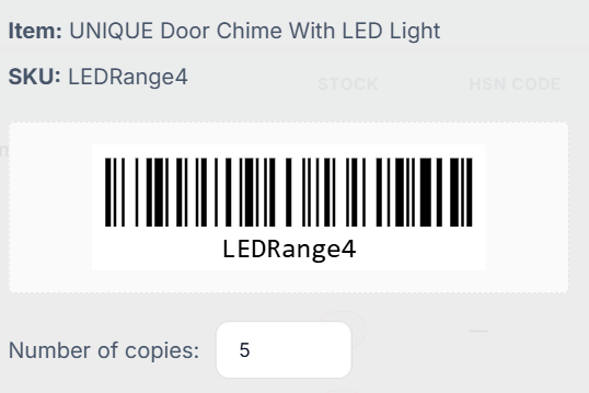 Barcode print preview in Effy Order