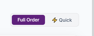 Choosing order or quotation type in Effy Order